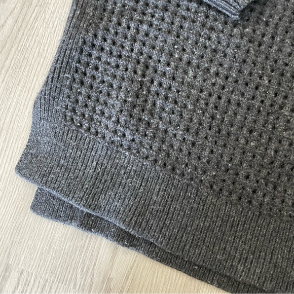 All Saints Eden Open Knit Sweater Marled Charcoal Gray - Picture 7 of 10